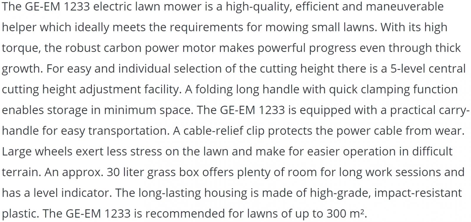 מכסחת דשא חשמלית מקצועית 1000W היינל EINHELL GC-EM 1233 1250W